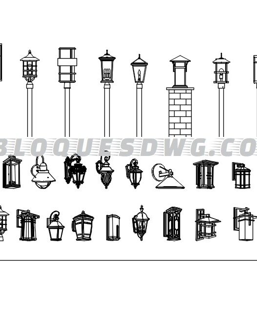 Descarga gratis bloques de accesorios para farolas en AutoCAD