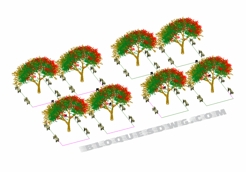Descarga gratis árboles 3D para AutoCAD en formato DWG