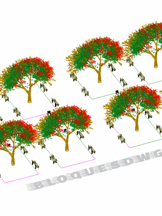 Descarga gratis árboles 3D para AutoCAD en formato DWG
