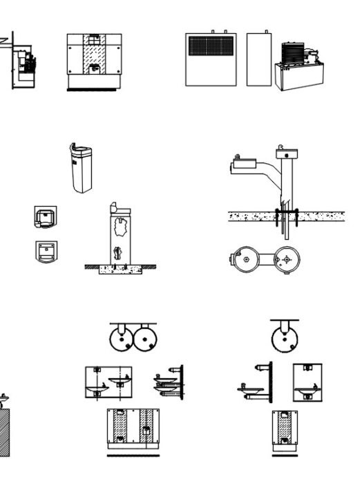 Descarga gratis bloques CAD de fuentes de agua potable para AutoCAD