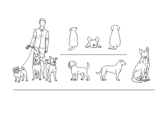 Descarga gratis bloques de perro para AutoCAD.
