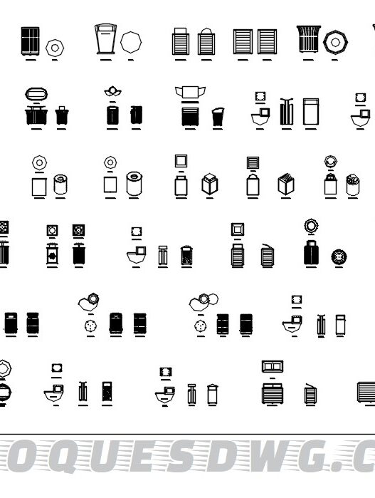 Descarga gratis bloques de bote de basura para AutoCAD
