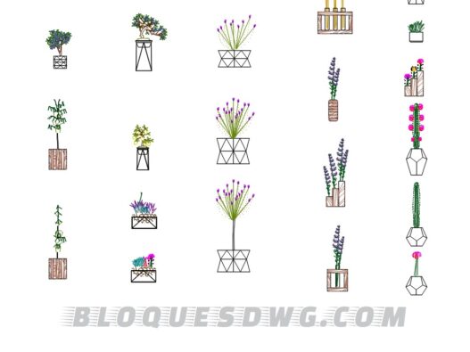 Descarga ahora flores y maceteros en AutoCAD gratis