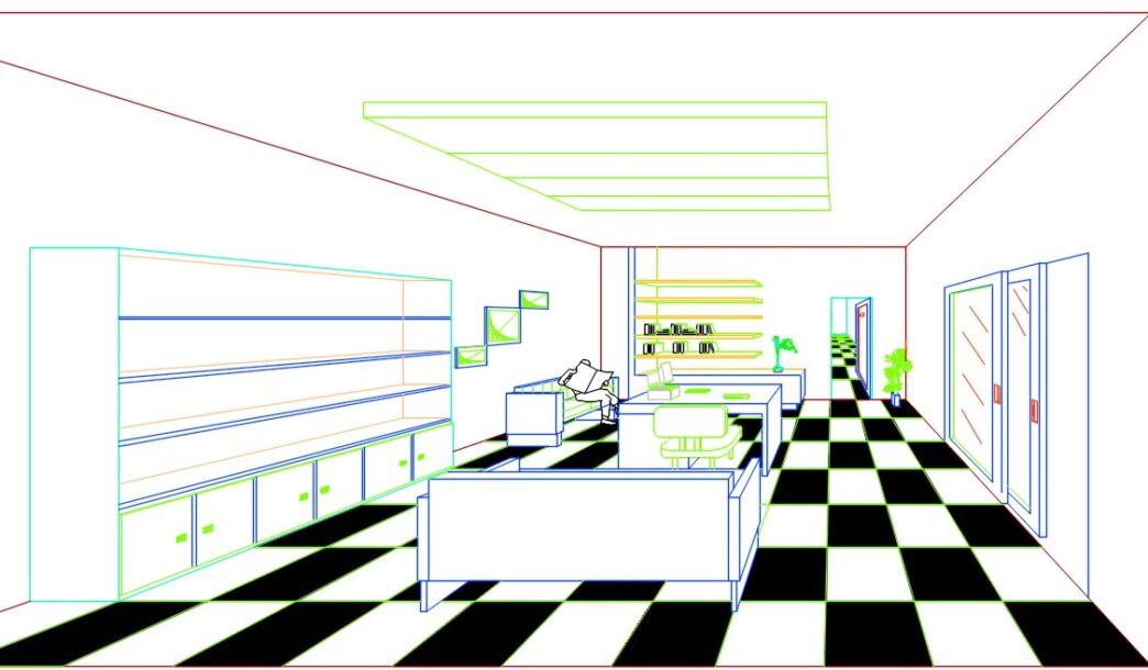 Planos de punto de fuga en autocad gratis