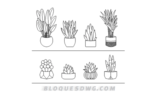 Descarga gratis bloques de plantas de adorno para AutoCAD en formato DWG
