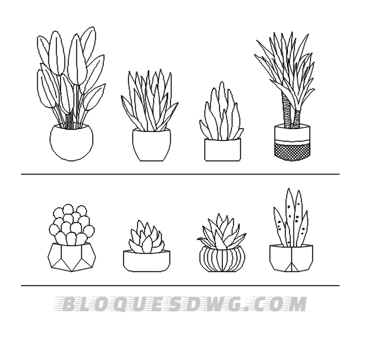 Descarga gratis bloques de plantas de adorno para AutoCAD en formato DWG