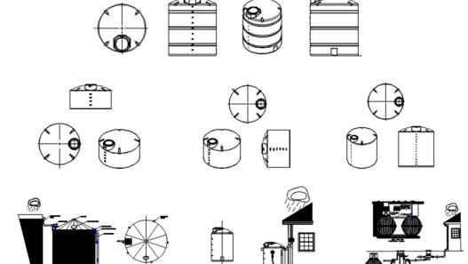 Descarga gratis bloques CAD de tanque de agua con calentador para AutoCAD