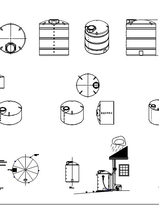 Descarga gratis bloques CAD de tanque de agua con calentador para AutoCAD