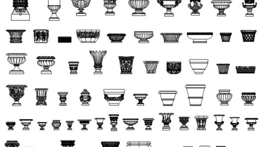Descarga gratis bloques DWG de urnas y jarrones para AutoCAD