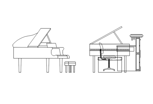 Piano In Plan Piano para AutoCAD - Bloques DWG