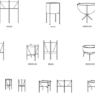 Soporte para Macetas en AutoCAD, con vistas en planta y alzado, ideales para diseño de exteriores, terrazas y jardines en DWG.