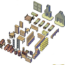 Bloques AutoCAD de mobiliario 3D con diferentes muebles para proyectos de arquitectura, diseño interior y visualización de espacios en formato DWG.