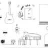 Bloques AutoCAD de instrumentos musicales en formato CAD para proyectos de arquitectura, diseño interior, auditorios y espacios culturales en DWG.