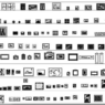 Bloques AutoCAD de marcos de fotos decorativos para proyectos de diseño interior, decoración de paredes y representación de elementos decorativos en planos DWG.