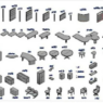 Mobiliario de Oficina 3D en AutoCAD con escritorios, sillas, estaciones de trabajo y muebles administrativos para proyectos de arquitectura e interiorismo.