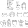 Bloques AutoCAD de taza de café para proyectos de arquitectura interior, cafeterías, restaurantes y diseño de interiores en formato DWG.