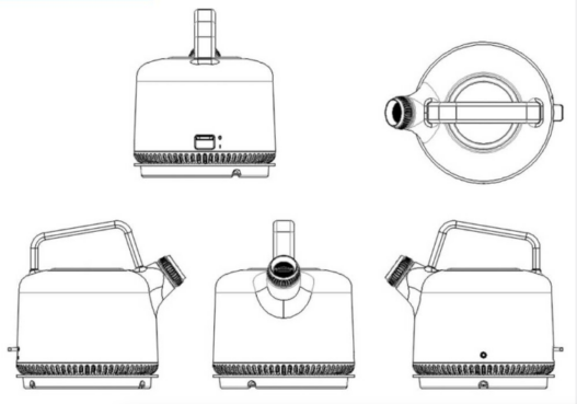 Bloque AutoCAD de tetera en vista 2D para proyectos de diseño interior, cocinas y representaciones de mobiliario doméstico en formato DWG.