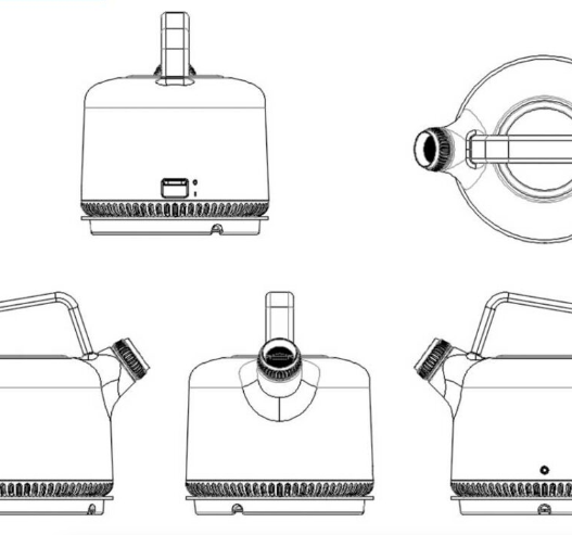 Bloque AutoCAD de tetera en vista 2D para proyectos de diseño interior, cocinas y representaciones de mobiliario doméstico en formato DWG.