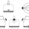 Bloque AutoCAD de tetera en vista 2D para proyectos de diseño interior, cocinas y representaciones de mobiliario doméstico en formato DWG.