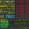 Bloques AutoCAD completos con colección de elementos como autos, personas, árboles, mobiliario y detalles arquitectónicos para proyectos profesionales.