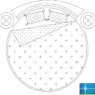 Bloque AutoCAD de cama doble redonda en vista en planta con detalles de ropa de cama ideal para diseño de interiores y dormitorios modernos.