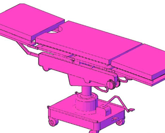 Bloques AutoCAD de camilla médica en 3D con vistas isométricas y detalles para proyectos hospitalarios y de salud.