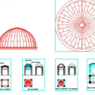 Bloques AutoCAD de cúpula arquitectónica y arcos utilizados para proyectos de arquitectura clásica, diseño estructural y construcción.
