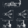 Bloques AutoCAD de equipos de minería con maquinaria pesada, camiones y herramientas industriales para proyectos de ingeniería y minería.