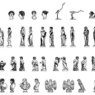 Bloques AutoCAD de esculturas con figuras artísticas, estatuas clásicas y elementos decorativos para proyectos arquitectónicos y paisajísticos.