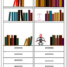 Bloque AutoCAD de estantería con libros y cajones para mobiliario interior en proyectos de arquitectura y diseño de interiores.