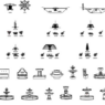 Bloques AutoCAD de fuentes decorativas con diseños ornamentales, detalles de agua y elementos paisajísticos para proyectos arquitectónicos.