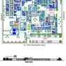 Bloques AutoCAD de hospital con planta arquitectónica, distribución de áreas médicas y vistas para proyectos de infraestructura sanitaria.