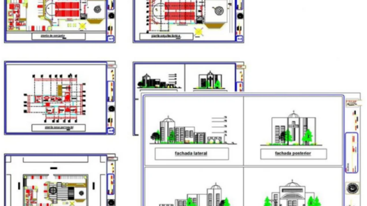 Bloques AutoCAD de iglesia con planos arquitectónicos, distribución interior y detalles estructurales para proyectos religiosos.