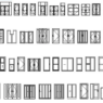 Bloques AutoCAD de interiores de puertas con detalles de apertura, marcos y herrajes para proyectos de arquitectura y diseño interior.