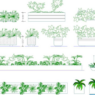 Bloques AutoCAD de jarrones modernos con plantas decorativas, macetas y diseños contemporáneos para proyectos de arquitectura y diseño interior.