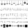 Bloques AutoCAD de lámparas colgantes y luminarias decorativas para iluminación interior en proyectos de arquitectura y diseño de interiores.