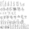 Bloques AutoCAD de personas con discapacidad, incluyendo sillas de ruedas, movilidad asistida y figuras humanas en diferentes posiciones para proyectos arquitectónicos.