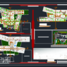 Bloques AutoCAD de nuevo hospital con planta arquitectónica, distribución de áreas médicas y vistas para proyectos de infraestructura sanitaria.