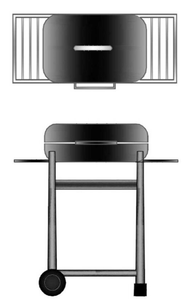 Bloque AutoCAD de parrilla de barbacoa BBQ para proyectos de diseño de patios, terrazas y áreas de cocina exterior.