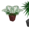 Bloques AutoCAD de plantas decorativas en maceta utilizadas para proyectos de diseño de interiores, paisajismo y visualización arquitectónica.