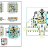 Bloques AutoCAD de proyecto de museo con planos arquitectónicos, distribución de espacios y detalles para diseño cultural.