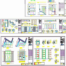 Bloques AutoCAD de puerta corrediza con detalles en planta, sistema de deslizamiento y marcos para proyectos de arquitectura.