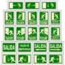Bloques AutoCAD de salidas de emergencia con señalización y rutas de evacuación para proyectos arquitectónicos y de seguridad.