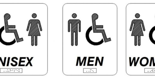 Bloques AutoCAD de señales para baño con símbolos de hombre, mujer y accesibilidad para proyectos arquitectónicos y de señalización.