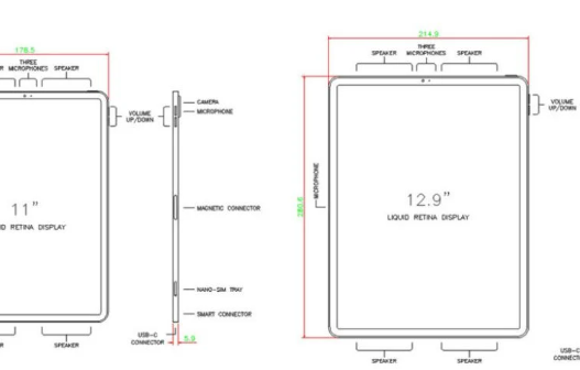 Bloque AutoCAD DWG con las dimensiones del iPad Pro para proyectos de diseño, mobiliario y tecnología en planos CAD.