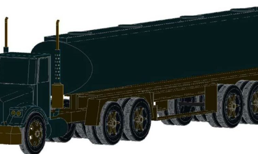 Bloques AutoCAD de tanque de coche en 3D con detalles de estructura, ruedas y cisterna para proyectos de ingeniería y transporte.