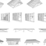 Bloques AutoCAD de techos de madera con estructuras, cerchas y detalles constructivos para proyectos arquitectónicos.