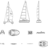 Bloques AutoCAD de veleros y embarcaciones en planta y elevación para proyectos náuticos, marinas y diseño arquitectónico costero.