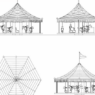 Carrusel en AutoCAD con diseño recreativo, estructura circular y detalles para proyectos de parques y espacios públicos en formato DWG.