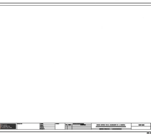 Membrete AutoCAD tamaño A3 con cuadro de rotulación, datos técnicos y formato profesional para planos arquitectónicos y de ingeniería.